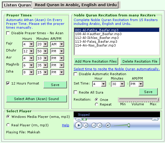 Windows 8 Quran Auto Reciter full